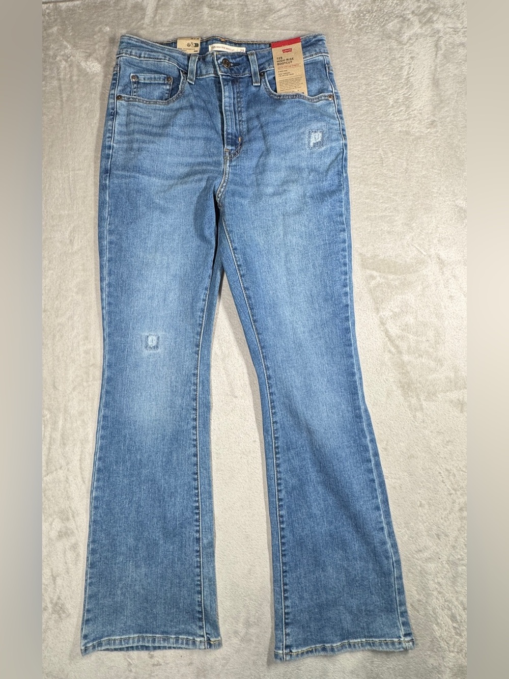 NWT Levi’s Women’s 725 High Rise Bootcut Grandeur Patch Denim Blue Jeans Size 29